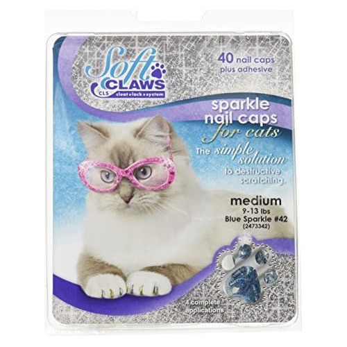 Tapas Suaves Uñas De Gato, Azul Brillante, Talla M