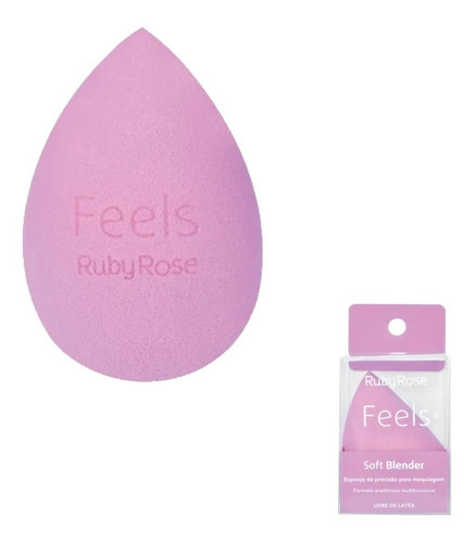 Esponja De Maquiagem Soft Blender Feels Ruby Rose Cor Rosa-chiclete