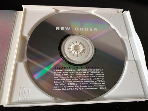 New Order Bizarre Love Triangle Cd Single Importado Usa 5 Mx
