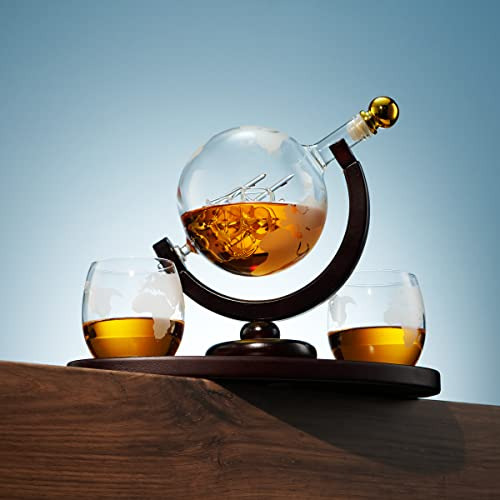 Juego De Jarra De Whisky Con 2 Vasos De Whisky De Globo Grab