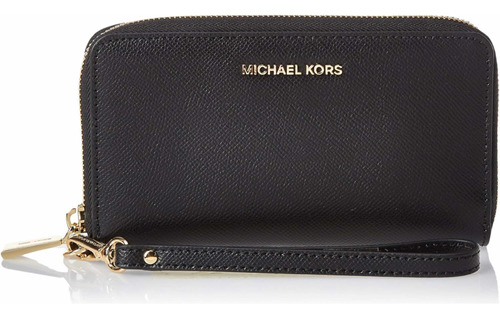 Cartera Michael Kors Jetset Negra De Piel Con Porta Celular