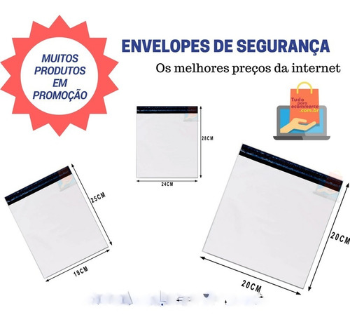 Envelope Plástico De Segurança 26x36 C/saco Bolha 100 Pç