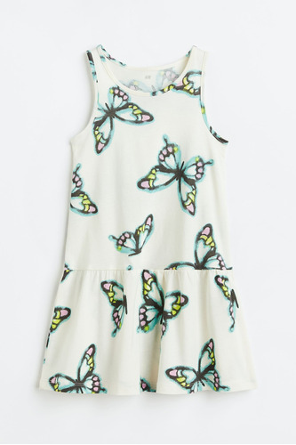 Vestido De Niña H&m Mariposas Verde Menta