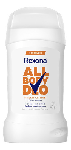 Desodorante Fresh Citrus 0% Aluminio 49g Rexona Neutro