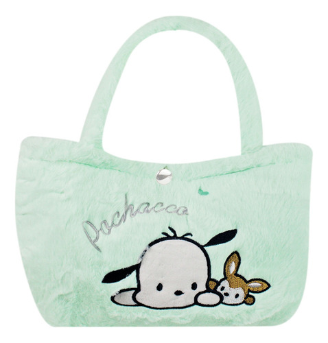 Bolsa De Mano Afelpada Peluche Kawaii Sanrio Disney 23-mbp Color Pochacco Aqua 23-MRB-007 Diseño de la tela Afelpado