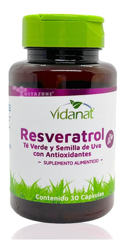 Resveratrol Té Verde Semilla De Uva 30 Caps Vidanat