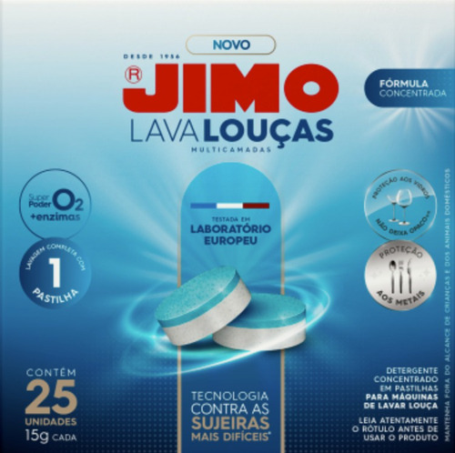 25 Jimo Lava Louça Concentrado Máquina Lavar Louça 25x15g