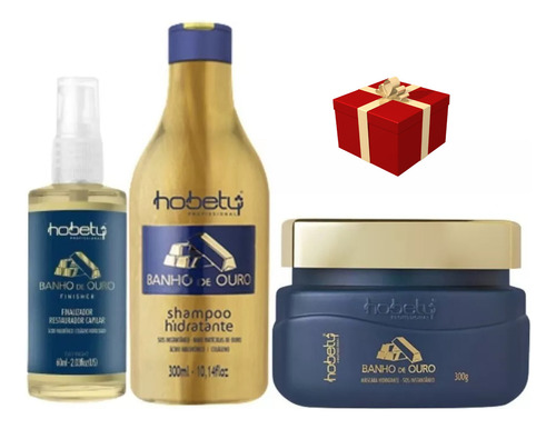 Kit Banho De Ouro Hobety Sha 300ml+másc 300gr+finaliza 60ml