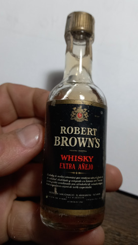 Botellita Antigua Miniatura Whisky Robert Browns S/abrir