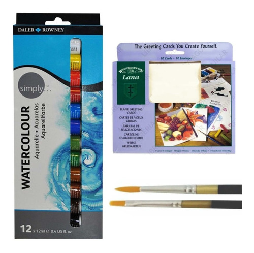 Kit Acuarela Daler Rowney Papel Winsor And Newton Pincel