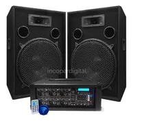 Comprar Combo Consola Potenciada 6 Canales Bluetooth Usb Control Remoto 150w Rms + 2 Bafles 10 150w + 2 Mic