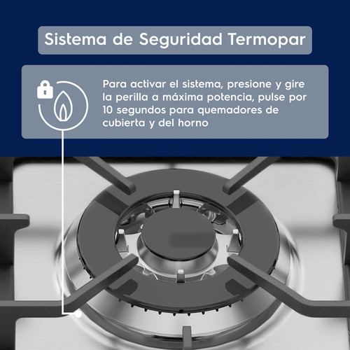Cocina A Gas 5 Platos Doble Horno Timer Digital 76dxa Inox