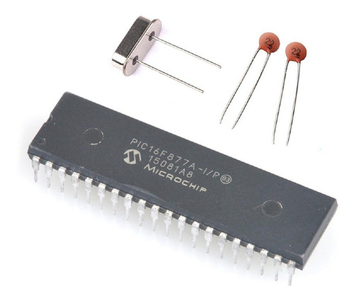 Microcontrolador Pic16f877a  Cristal 4mhz Y Cap 22pf