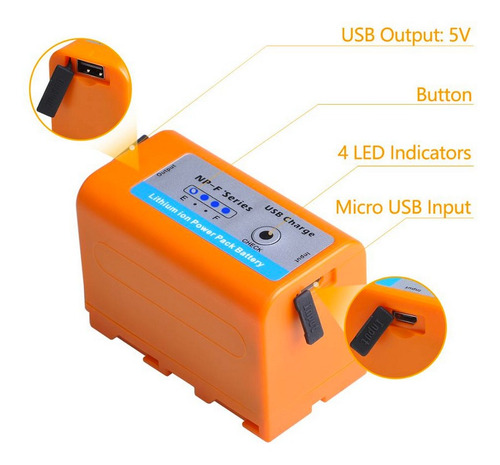 Imagem 5 de 5 de Bateria Batmax Np-f750 F770 5200mah Usb -preta