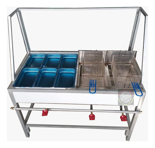 Bufetera Con 6 Insertos De 2 Kg Y Freidora Con Porta Vidrio