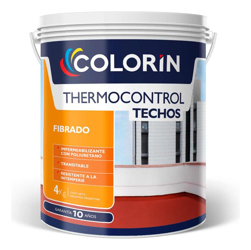 Impermeabilizante Techos Thermocontrol Fibrado Blanco 4 Kg