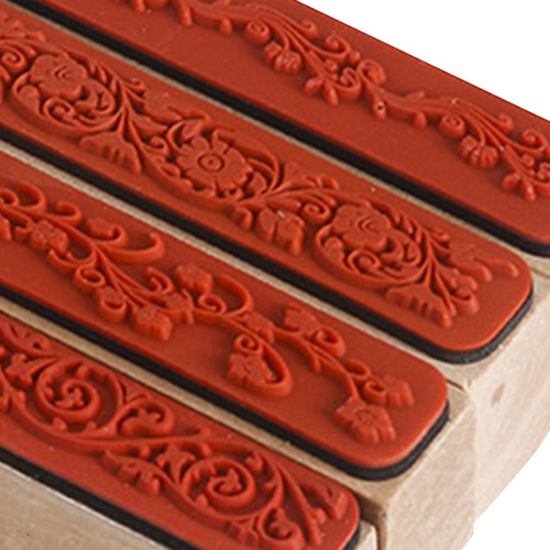 4 Sellos De Patrones, Sellos De Madera, Sellos Decorativos