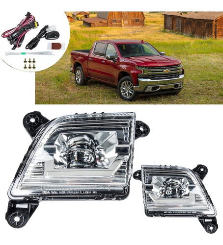 Faros Niebla Led Silverado 2019 2020 2021 Kit Tipo Original
