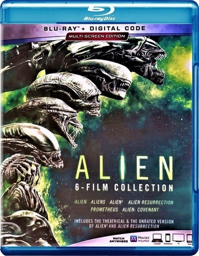 Blu Ray Box Alien Film Collection Coleção Completa 6 Filmes