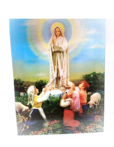 Virgen De Fátima Cuadro En 3d Imágenes Religiosas 