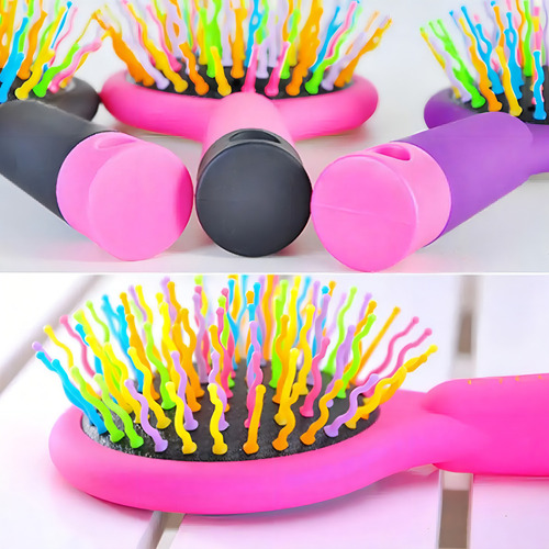 Cepillo Arcoíris Cerdas Onduladas Cabello Peine De Rizos F Color A Escoger