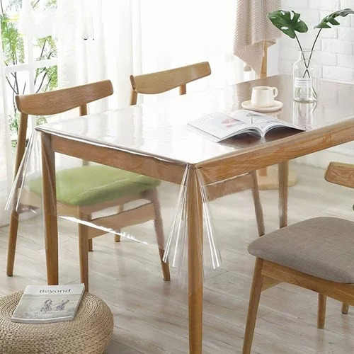 Mantel Pvc Cristal Transparente Lavable 120 X 140 Cm Liso