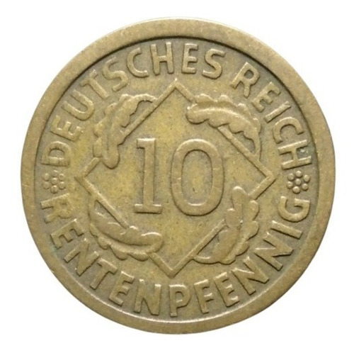 Alemania República Weimar 10 Rentenpfennig 1924 G  Rt2#1