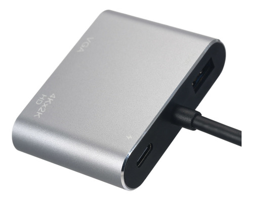 4 En 1 Hub Tipo-c A Hd Vga Adaptador Usb Tipo-c Multipuerto