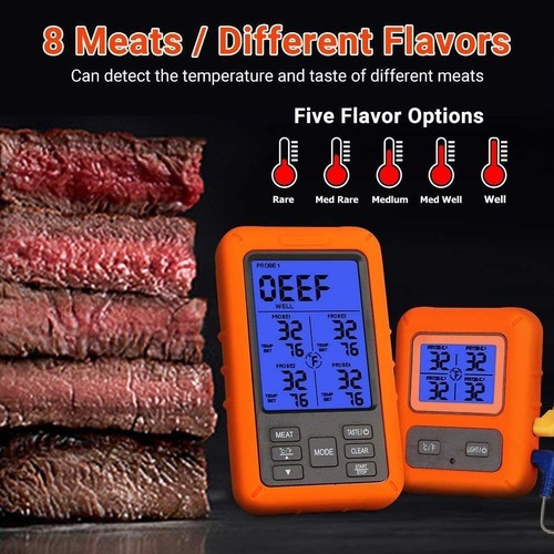 Termómetro Digital Inalámbrico Para Carne, Horno De Barbacoa