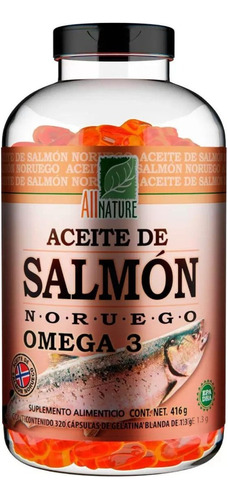 Aceite De Salmon Noruego Omega 3 All Nature 320 Cápsulas