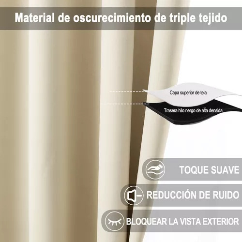 Y 2pzs Cortinas Blackout Para Recamara Sala Premium
