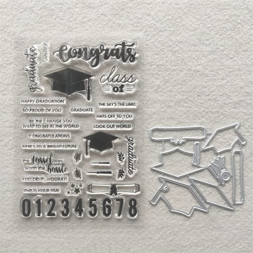 Sombrero Graduacion Numero Transparente Troquel Corte Metal