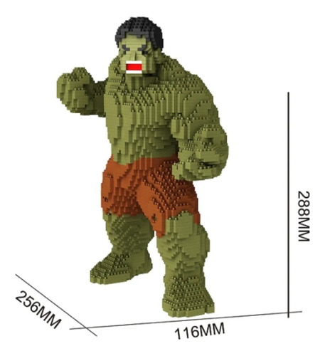 Avengers Hulk Enojado Figura Armable 3d Mini Bloques 3118 Hulk