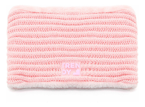 Cuello Trendy Cálido Doble Capa Con Forro Polar Interior Rosa Liso S