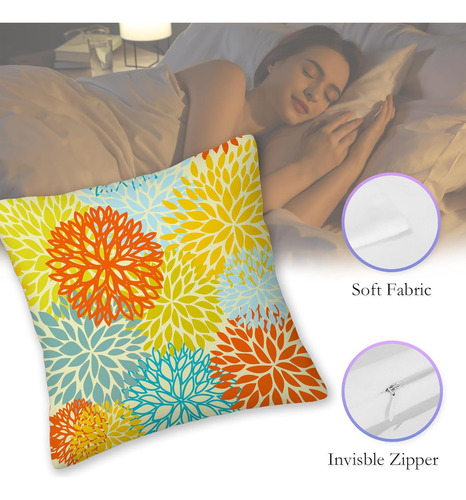 Juego De 2 Fundas De Almohada De Dalia Amarilla, Naranj...