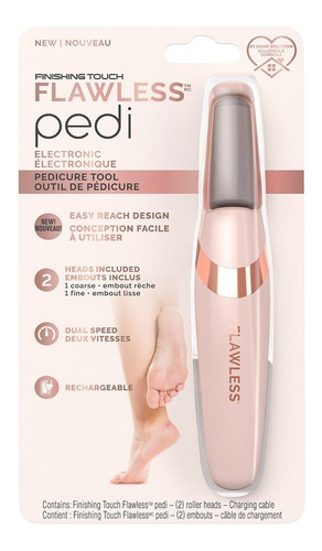 Flawless Pedi Kit Para Pedicure Con Rodillo Eléctrico Color Rosa pálido