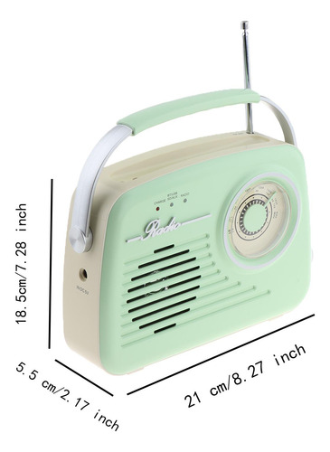 Radio Portátil, Diseño Retro, Liviana, Conveniente, Verde