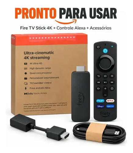 Amazon Fire TV Stick 4K 8GB preto com 1.5GB de memória RAM