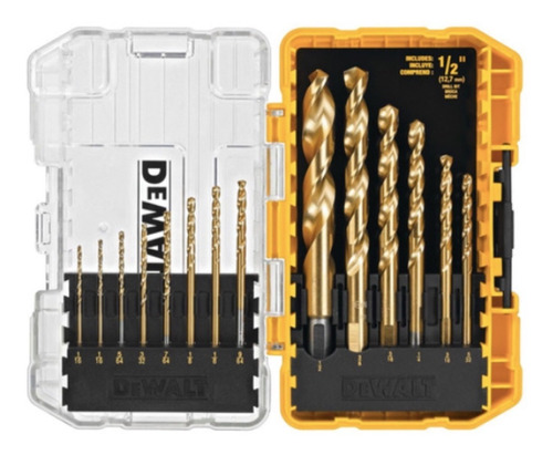 Dewalt Dw1341 Jgo.14 Brocas Titanio 1/2  +estuche