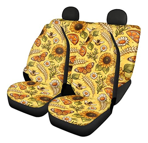 Disnimo Sunflower Bee Car Seat Cover Backrest Seat Protector