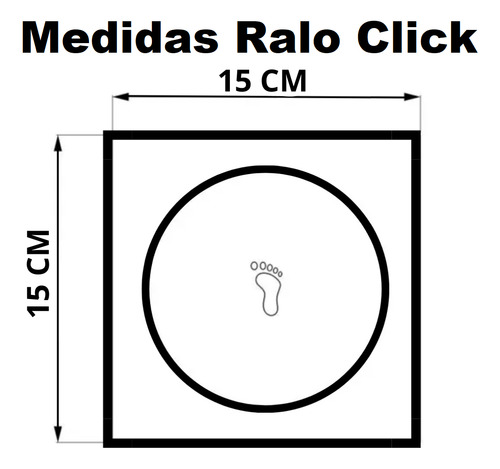 Kit C/5 Ralo Inox Para Piso Click Cromado 15x15 Cm