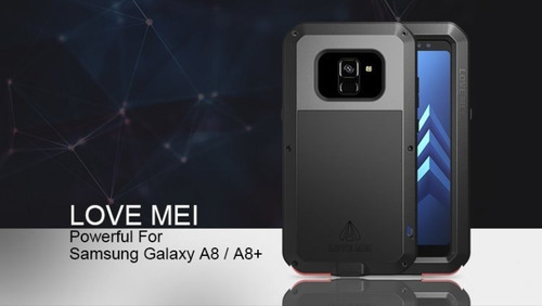 2018 Plus A8 Lovemei Gorilla Vidrio Aluminio metal Cubierta de la cueva para Samsung A6