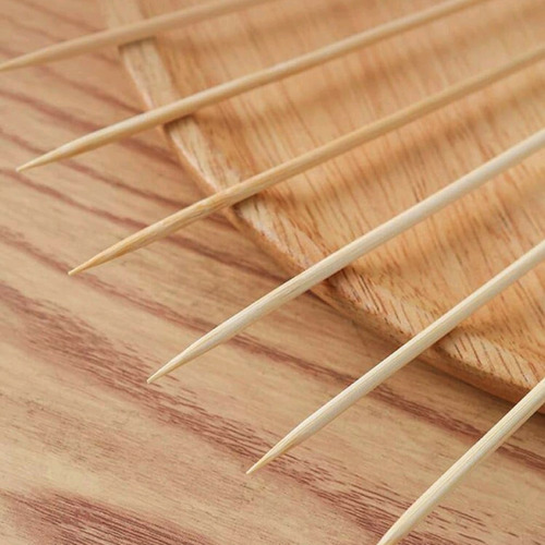 200 Palillos De Bambú Natural De 30cm Para Brochetas De Punta Afilada