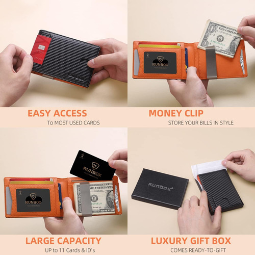 Carteras Runbox Slim Para Hombre, Clip Para Billetes De C...