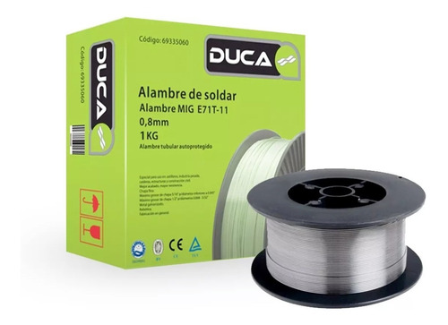 Alambre Tubular Soldar Mig E71t-11 0.8 Mm 1 Kg C/ Decapante