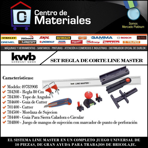 Imagen 3 de 7 de Regla De Corte Medición Line Master Kwb Precisión Completa
