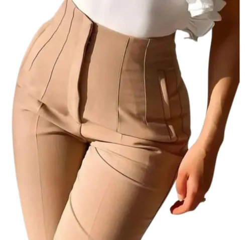 Calça cintura alta best sale zara