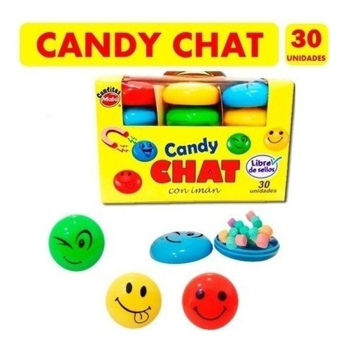 Caramelo Candy Chat Caritas Con Iman 30 Unidades