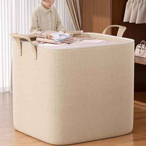 Caja De Almacenamiento Cubo Con Tapa Y Asa Plegable,