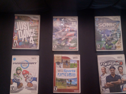 Wii Con, 6 Juegos, 2 Controles, Caja Original Y Accesorios (Usado)
